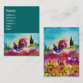 Carte De Visite SOUFFLE ET ROOSTER NOIR, Vert Bleu (Devant / Derrière)