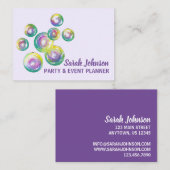 Carte De Visite Souffler Rainbow Soap Bubbles Party Événement Plan (Devant / Derrière)