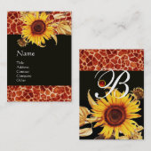 CARTE DE VISITE SOUFFRANCES ET GIRAFFE PEAU ROUGE MONOGRAMME EN PI (Devant / Derrière)