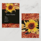 CARTE DE VISITE SOUFFRANCES ET PEAU GIRAFFE, PIERRE ROUGE EN RUBY (Devant / Derrière)