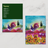 Carte De Visite SOUFFRANCES ET ROOSTER NOIR. Vert (Devant / Derrière)