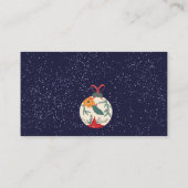 Carte De Visite Souhait d'entreprise à bille de Noël fleurie rétro (Dos)