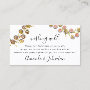 Carte De Visite Souhaitez bien cadeau Mariage Golden Wreath Partie
