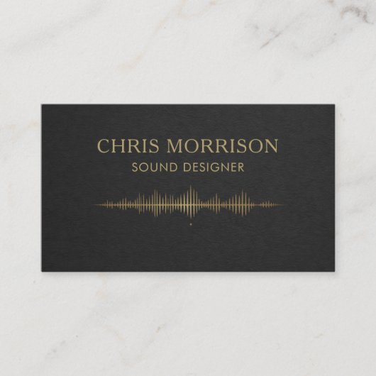 Carte De Visite Sound Designer Black Gold QR Code (Devant)