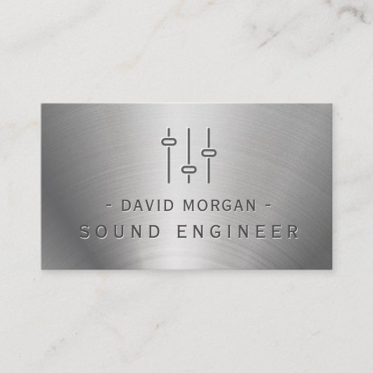 Carte De Visite Sound Engineer Metal Business Card (Devant)