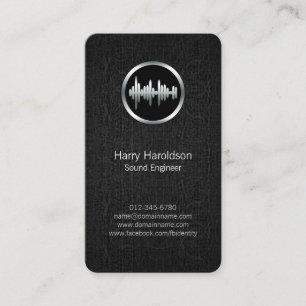 Carte De Visite Sound Engineer Sound Wave BlackGrunge BusinessCard