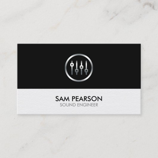Carte De Visite Sound Engineer Volume Sliders Icon (Devant)