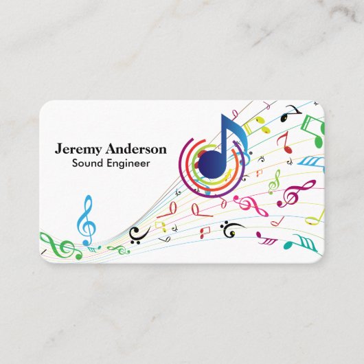 Carte De Visite Sound | Music Engineer | Notes (Devant)