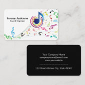 Carte De Visite Sound | Music Engineer | Notes (Devant / Derrière)