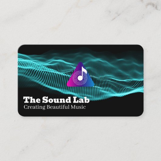 Carte De Visite Sound Waves | Music Note Logo (Devant)