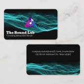 Carte De Visite Sound Waves | Music Note Logo (Devant / Derrière)