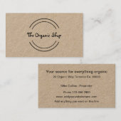 Carte De Visite Source d'aliment biologique (Devant / Derrière)