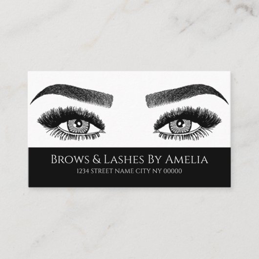 Carte De Visite Sourcils & Cils Microblading, Extensions de Cils (Devant)