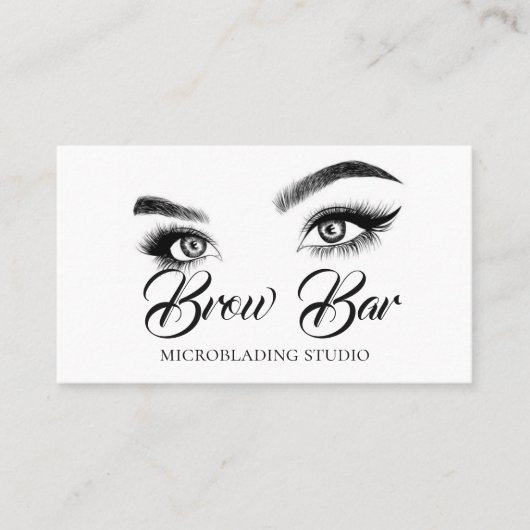 Carte De Visite Sourcils & Cils Microblading, Extensions de Cils (Devant)