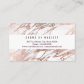 Carte De Visite Sourcils élégants chics de marbre d'or de rose (Dos)