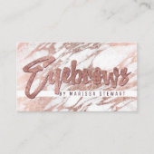 Carte De Visite Sourcils élégants chics de marbre d'or de rose (Devant)