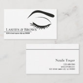 Carte De Visite Sourcils et cils Microblading, Extensions de cils (Devant / Derrière)