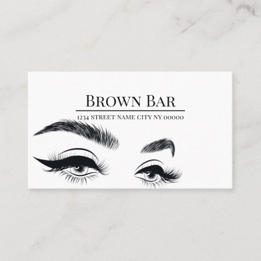 Carte De Visite Sourcils et cils Microblading, Extensions de cils (Devant)