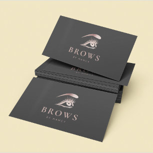 Carte De Visite Sourcils Rose Gold Gris Foncé
