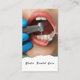 Carte De Visite Sourire Femme Sain Dents Blanches Entreprise Denta
