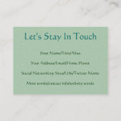 Carte De Visite Sourire païen (Dos)