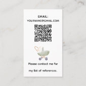 Carte De Visite Souris Doodle Babysitter QR Code (Dos)