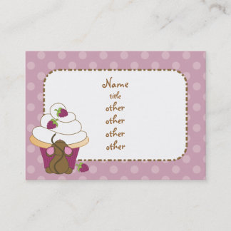 Carte De Visite Souris et Cupcake