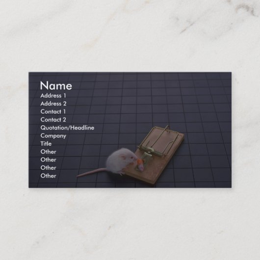 Carte De Visite Souris et piège (Devant)