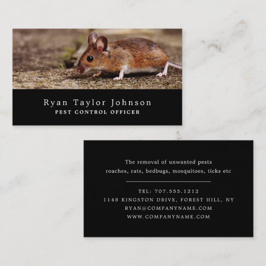 Carte De Visite Souris, Lutte antiparasitaire (Devant / Derrière)