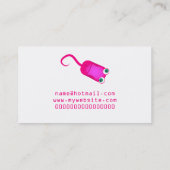 Carte De Visite Souris rose d'ordinateur (Dos)