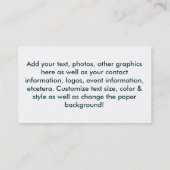 Carte de visite - sous l'art de bruit de mer (Dos)