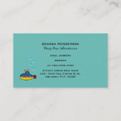 Carte De Visite Sous-marin Jaune et Bleu Jouet Plongée en mer prof (Dos)