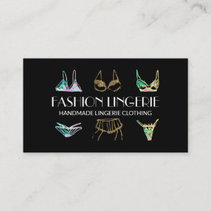 Carte De Visite Sous-vêtements en or noir Boutique de filles Linge