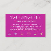 Carte De Visite Sous-vêtements roses Boutique de filles Vêtements  (Dos)