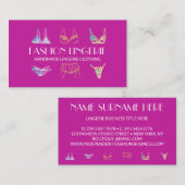 Carte De Visite Sous-vêtements roses Boutique de filles Vêtements  (Devant / Derrière)