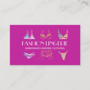 Carte De Visite Sous-vêtements roses Boutique de filles Vêtements