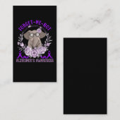 Carte De Visite Soutenez Alzheimers Sensibilisation Eléphant migno (Devant / Derrière)