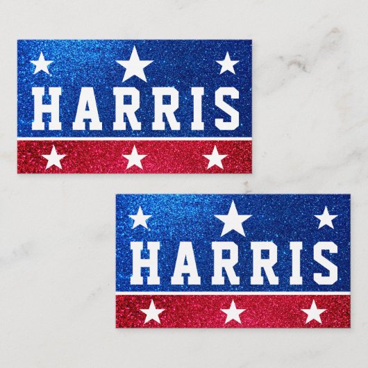 Carte De Visite Soutenez Kamala Harris 2024 Progrès et unité (Devant / Derrière)