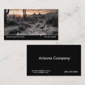 Carte De Visite Southwestern Arizona Sunrise Roadrunner  (Devant / Derrière)