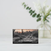 Carte De Visite Southwestern Arizona Sunrise Roadrunner  (Debout devant)