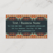Carte De Visite Southwestern Tribal Pattern Inspired Custom (Dos)