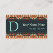 Carte De Visite Southwestern Tribal Pattern Inspired Custom (Devant)