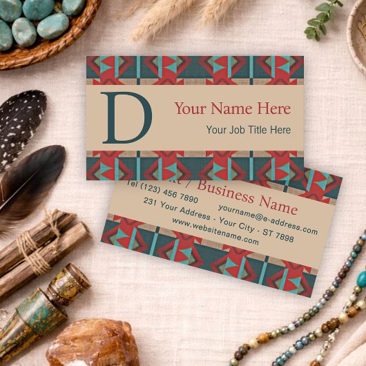 Carte De Visite Southwestern Tribal Pattern Inspired Custom