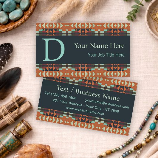 Carte De Visite Southwestern Tribal Pattern Inspired Custom