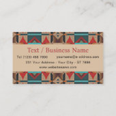 Carte De Visite Southwestern Tribal Pattern Inspired Custom (Dos)