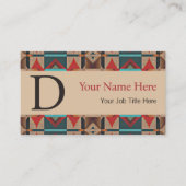 Carte De Visite Southwestern Tribal Pattern Inspired Custom (Devant)
