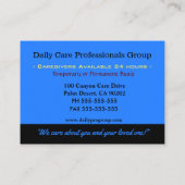 Carte De Visite Soutien et aide aux aidants naturels (Dos)