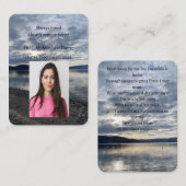 Carte De Visite Souvenir commémoratif Coucher du soleil du soir du (Devant / Derrière)