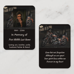 Carte De Visite Souvenir commémoratif moto personnalisé motard