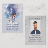 Carte De Visite Souvenir de la mémoire de Poche Keepsaké Loup (Devant / Derrière)